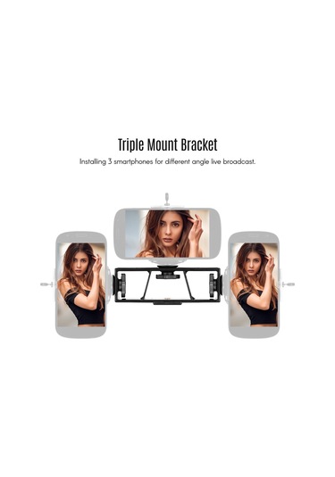Singree 3'lü Akıllı Telefon Braketi - Profesyonel Canlı Yayın Ve Video Çekim İçin Çok Amaçlı Tripod Adaptörü
