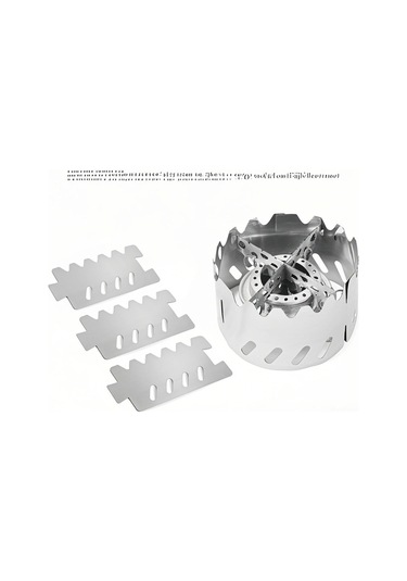 Moveevo Kamp Alkol Ocağı 100ml Alüminyum + Çelik 3 Parça Rüzgar Engeli + Çelik Çapraz Ayak, Kaynakma-grill-stewing İçin, Hafif Ve Kompakt Gümüş