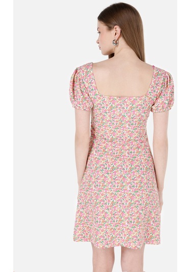 Colins Slim Fit Kadın Pembe Kısa Kol Elbise Cl1069057 Q1.v2 Pın Pembe