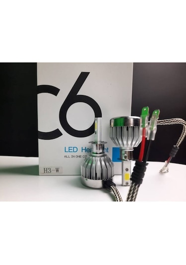 C6 Şimşek Etkili Led Xenon H3 Zenon Far Ampül Beyaz Ve Deli Mavi 437785477