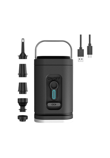 Lemestar Usb Kablosuz Hava Pompa, 200l/dak Hacim, 5 Ağızlı, Led Işıklı, İçinli Li-pil, Havlu Yatakları-havuzlar-kayıklar İçin Doldurma-emme, Siyah