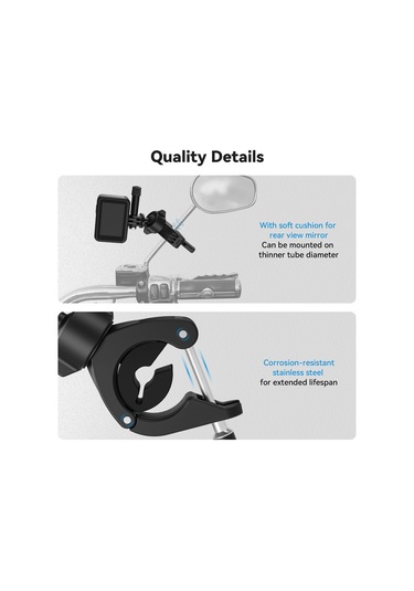 Yaleker Telesın Bisiklet Kamera Tutucu, 360 Dönebilen Pano Montajı, 1/4" Adaptör Ve Kauçuk Yastık İle Gopro 12/11/10/9/8/7 Spor Kameralarına Uyumlu