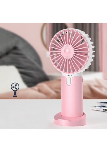 Honmex Usb Şarj Edilebilir El Fanı - Led Işık Ve 3 Hızlı Modlu Taşınabilir Mini Soğutucu X2 Mavi