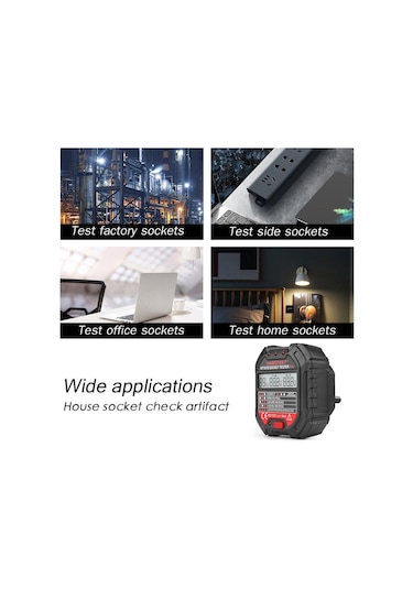 Butuglobal Habotest Ht107d Çok Fonksiyonlu Dijital Ekran Soket Test Cihazı Ab Fişi