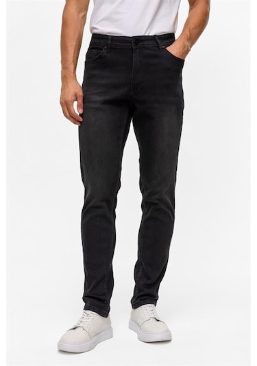 Siyah Slim Denim Pantolon Siyah