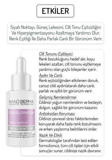 Nanoderma Siyah Nokta Serum Cilt Tonu Eşitleyici Leke Sivilce Göz