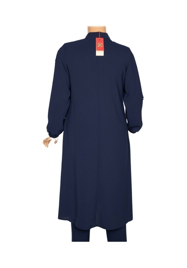 Hesna Kadın Hüma Dokuma Krep Aksesuarlı Araboy Lacivert Ferace Lacivert
