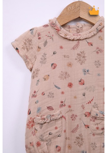 Babydola %100 Pamuk Kız Bebek Tulum Bayramlık 12049 001