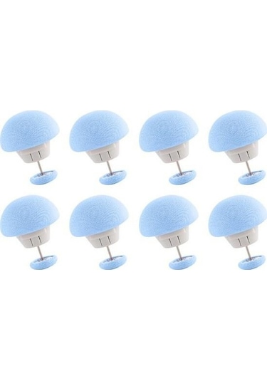 Pratik 12'li Mantar Şeklinde Yorgan Sabitleme İğnesi Düğmeli Mavi Klips Çarşaf Yorgan Kılıfı Sabitleyici