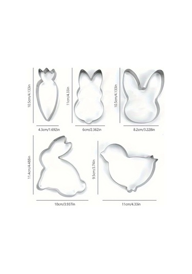 Paskalya Kurabiye Kalıbı Tavşan Kalıbı Çizgi Film Buharda Pişirilmiş Çörek Kesme Kalıbı Kek Pişirme Malzemeleri Gümüş