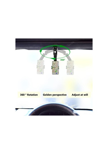 Reedark 360 Dönebilen Evrensel Araç Telefon Tutucu - Güneşlik Klipsli, Şarj Ve Navigasyon İçin Pratik Çözüm
