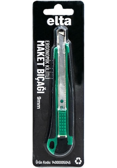 Elta Ergonomik Kilitli Dar Maket Bıçağı 9 Mm