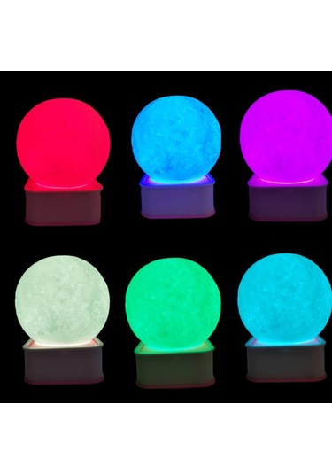 Sese Ve Dokunmaya Duyarlı Silikon Dolunay Gece Lambası Renkli N11.1205 Çok Renkli