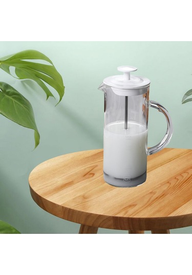 Homyl Fransız Basın Kahve Makinesi Dayanıklı Cam Ev Beyaz Beyaz