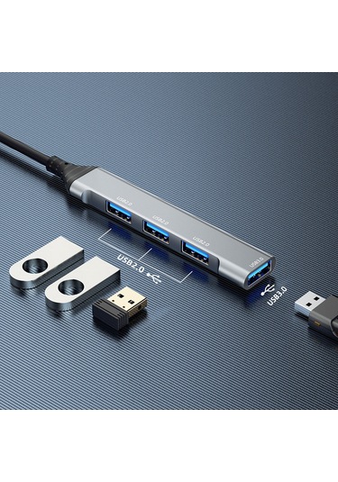 Dudao Usb-hubb 4'ü 1 Arada Usb-c - 4x Usb-a 3 X Usb2.0 / Usb3.0