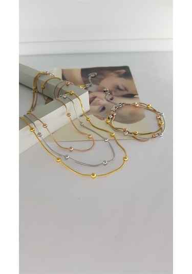 Sones Çelik Takı Setleri Sns500821 Gümüş - Rose Gold