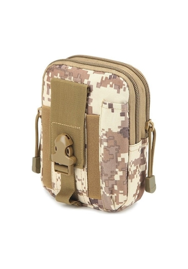 Erkekler İçin Dayanıklı Ordu Kamuflaj Desenli Spor Bel Çantası, Taktik Askeri Ekipman, Çok Amaçlı Fonksiyonel Cep Telefonu Ve Alet Taşıma Çantası Sarı