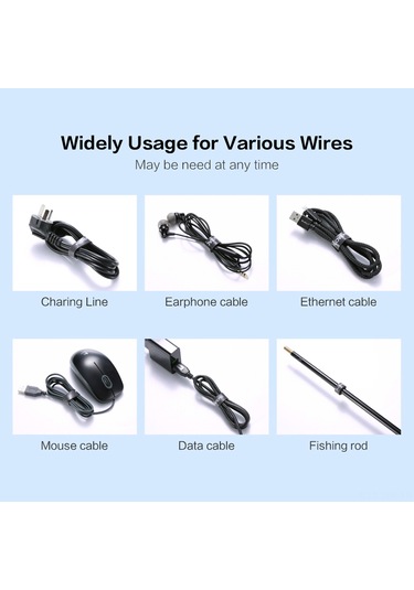 Geeroyoo Floveme Nylon Kablolu Bant, Tekrarlı Kullanım, 5 Metre Uzunluk, 6.2mm Genişlik, Kabloları Düzenle, Çabuk Kur, Çevre Dost, Siyah