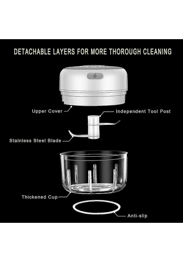 Elektrikli Mini Sarımsak Doğrayıcı Taşınabilir Sarımsak Presi Mut Çok Renkli