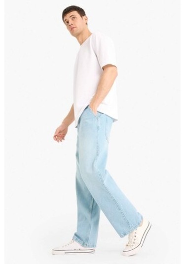 DeFacto %100 Pamuk Skater Fit Geniş Kalıp Yüksek Bel Geniş Paça Jean Pantolon F3925AX25SMNM39