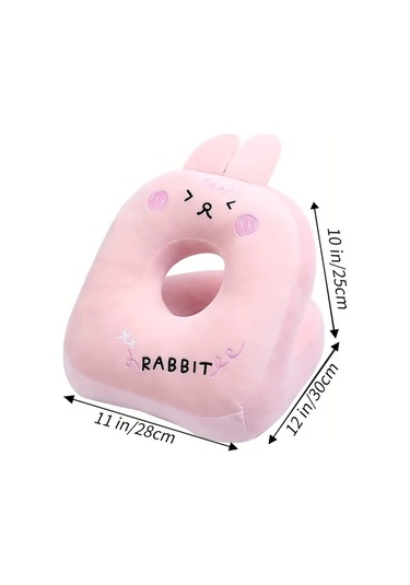 Elmpaly Pembe Masa Başı Yastığı Ofis Seyahat İçin Ergonomik Boyun Sırt Destek Yastığı Pembe Renk