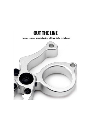 Kilitli Alüminyum Mini Olta Pensi - Halka Açıcı, Misina Makası, Çok Amaçlı Balıkçılık Aleti Gümüş