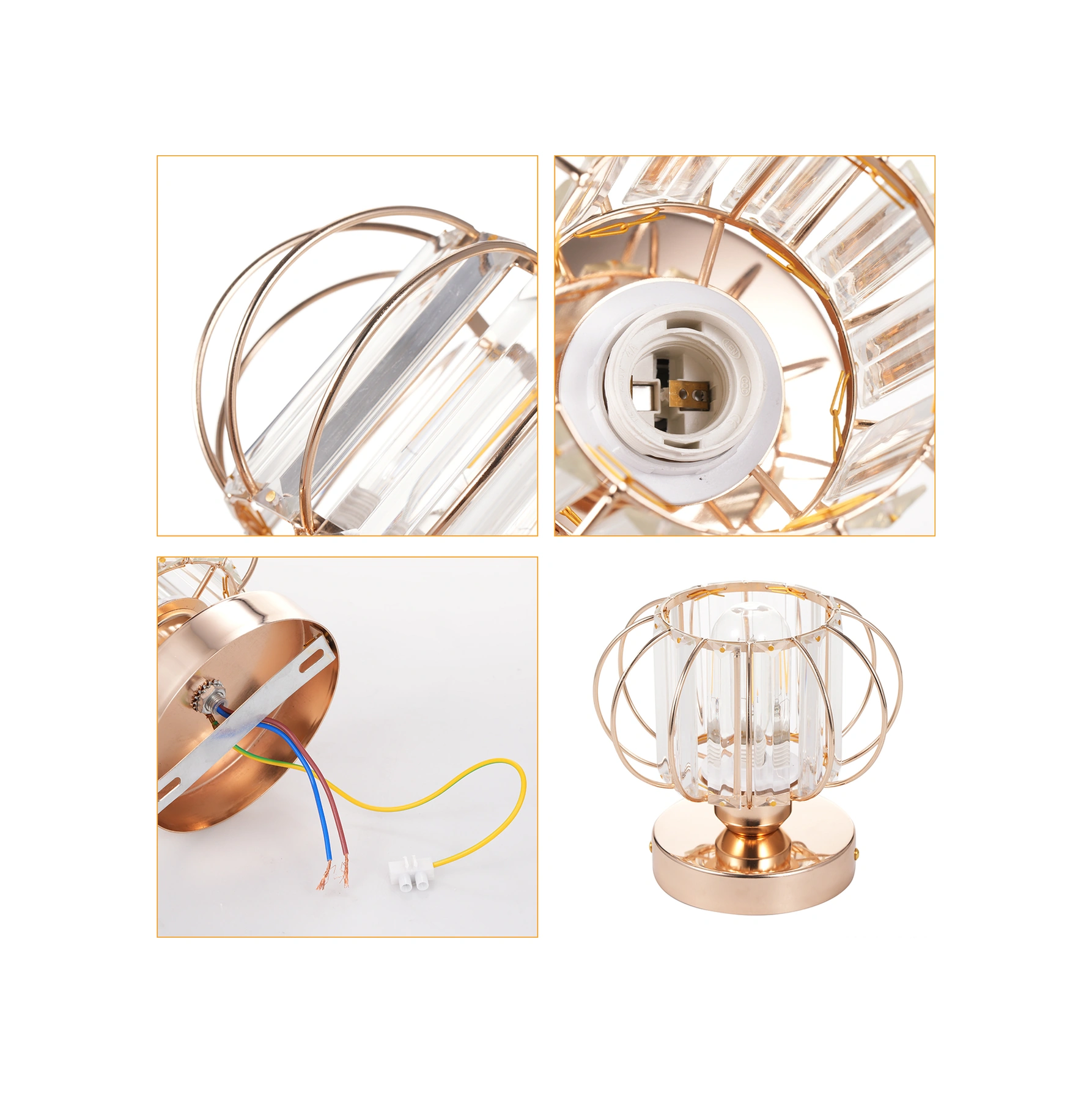 Geeksen Kemer Işığında Modern Kristal Led Spot, Demir Gövde, E27 Yuva, 110-240v, Kaynak Hariç, Avrupalı Standart Diğer