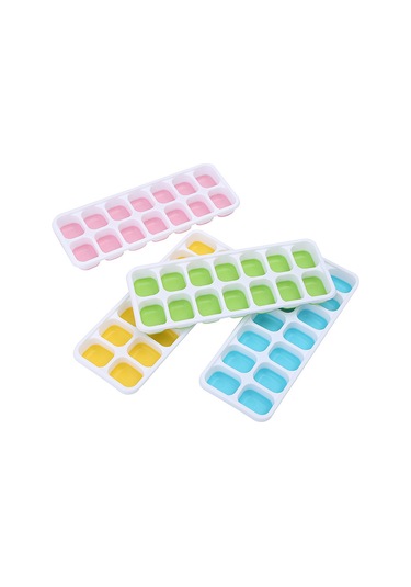 Geeksen 14 Izgaralı Silikon Buz Kalıbı Tepsisi Sıçramaya Dayanıklı Çıkarılabilir Kapaklı Ev Yapımı Buz Kalıbı Preslenmiş Buz Küpü Makinesi Okyanus Mavisi 14 Izgaralı Kapaklı 25,4 Çok Renkli