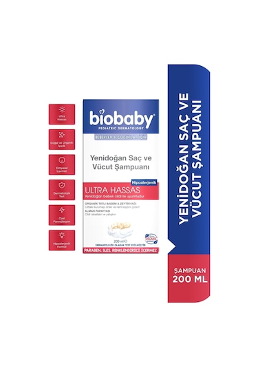 Biobaby Yenidoğan Saç Ve Vücut Şampuanı 200ml