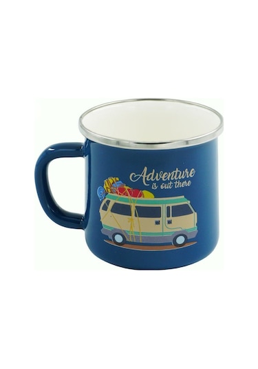 Retro Emaye Kupa Bardak Adventure 330 cc ( Mavi) Mavi