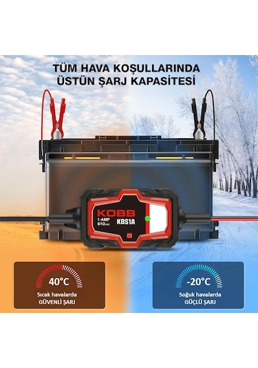 Kobb Kbs1a 6v/12v 30ah Akıllı Akü Şarj Ve Akü Bakım / Desülfatör Fr Kbs1a