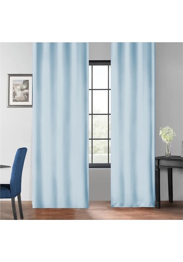 Taç Soft Açık Mavi Fon Perde Mavi