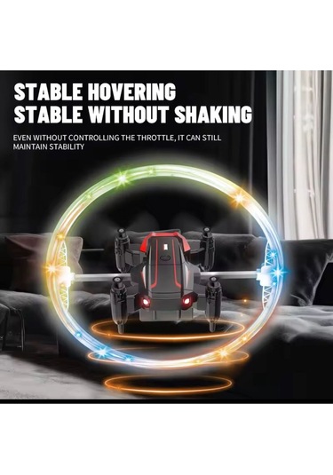 Katlanabilir Mini Bk2 Drone Optik Akışlı Led Işıklı Tek Tuş Kalkış Katlanabilir Tasarım Rc Uzaktan Kumandalı Drone - Siyah