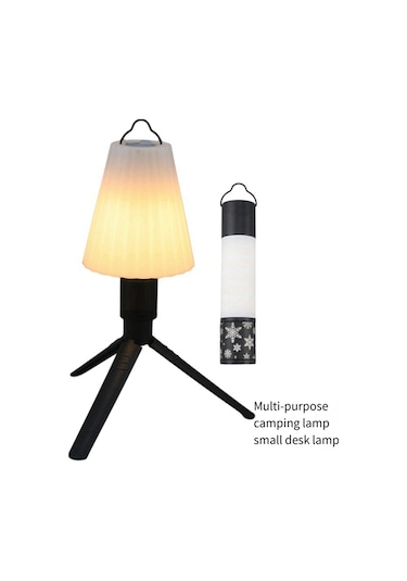 Açık Hava Kamp Led Teleskopik El Feneri Tripod Somunları İle, A Siyah