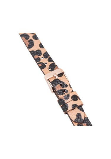 Bouletta Fitbit Versa Deri Kordon Ferro Gold Troklu Leopar