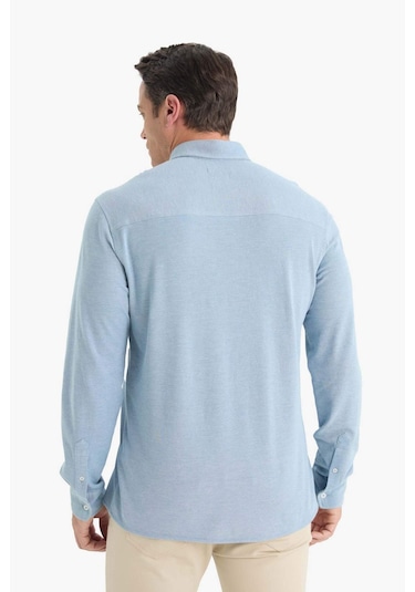 Defacto Regular Fit Polo Yaka Penye Uzun Kollu Gömlek E8067ax25aube422 Mavi Defacto Regular Fit Polo Yaka Penye Uzun Kollu Gömlek E8067ax25aube422 Mavi