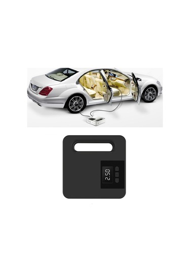 Sones 12v Araba Hava Pompası Araba Taşınabilir Lastik Elektrikli Pompa, Stil: Dijital Versiyon Siyah