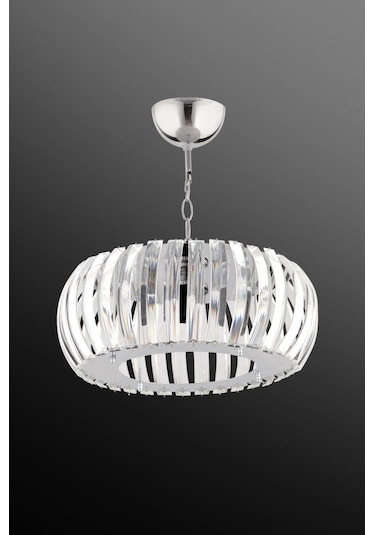 İstanbul Avize Venüs Sarkıt Gümüş 22 Cm Tesisatlı Kristal Taşlı Avize Gümüş