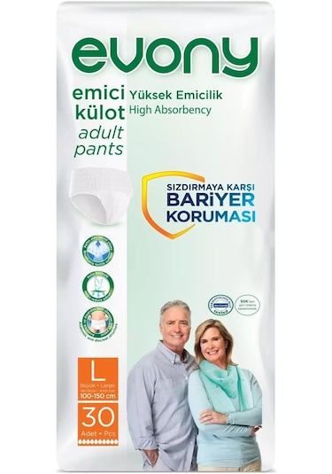 Evony Belbantlı Yetişkin Hasta Bezi Large 30'lu Paket L