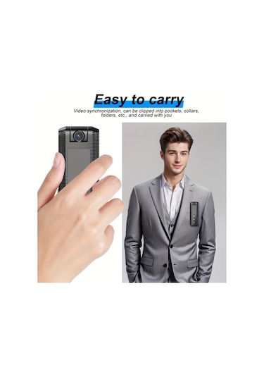 Chuangyinshop Mini Kamera Yerleşik Mikrofon 1080p Titreşim Önleyici Gürültü Azaltma Youtube Vlog Toplantı Seyahat Siyah