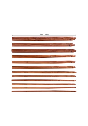 20 Parça Bambu Tığ Seti 1.0 Mm Den 10 Mm Ye Kadar Tüm Boylar Tek Pakette