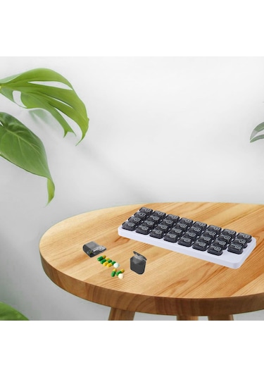 Suntek 31 Izgaralı Hap Kutusu Aylık Gün Bölmeli Seyahat Gri