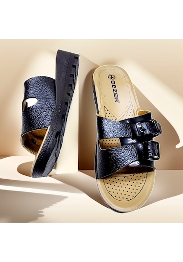 Günlük Çift Toka Ayarlanabilir Parlak Ev Ve Dışarı Terliği 001