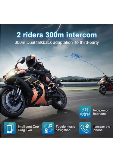 Prepare Y10 Bluetooth 5.0 Motosiklet Kulaklık