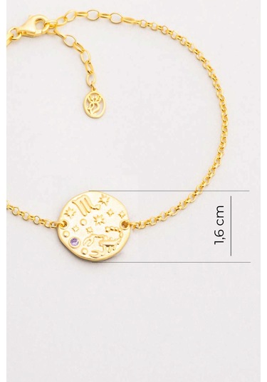 Akrep Burcu 18 Ayar Sarı Altın Kaplama 20 Cm Gümüş Bileklik Altın - Gümüş