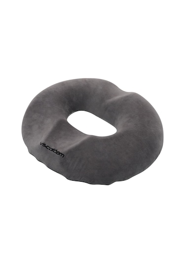 Viscofoam Ultralüks Ortopedik Oturma Simidi Kuyruk Sokumu Yastığı Visco Oturma Simidi - Gri