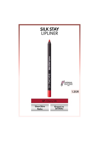Note Cosmetique Silk Stay Lipliner Suya Dayanıklı İpeksi Dudak Kalemi 07 Cherry Silk - Kırmızı 07
