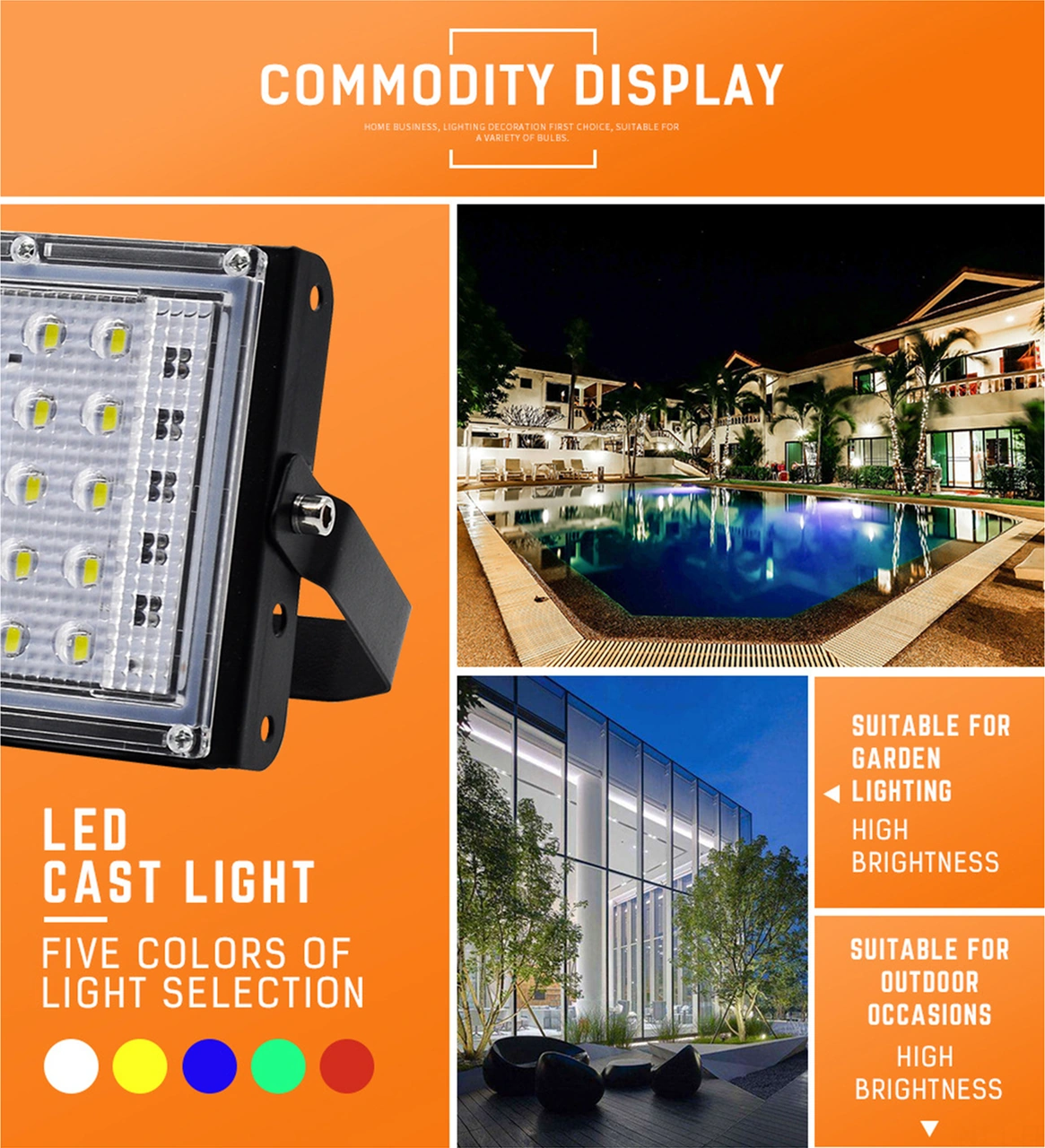 Folinda 50w Ip66 Su Geçirmez Rgb Led Projeksiyon Lambası, Açık Hava Çim Alani Işığı, 220v Siyah, Kırmızı Renk Seçeneği Pil Yok Kırmızı