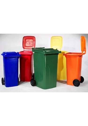 Safell Çöp Konteyneri 240 Litre Tekerlekli - 4 Renk Turuncu N11.6255