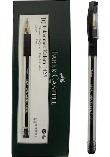 Faber Castell 1425 Siyah Igne Uç Tükenmez Kalem 10'lu Kutu